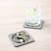 Witte tijger versus groene draak in de yin yang bier onderzetter (Rechterzijde)