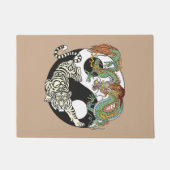 Witte tijger versus groene draak in de yin yang deurmat (Voorkant)