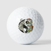 Witte tijger versus groene draak in de yin yang golfballen (Voorkant)
