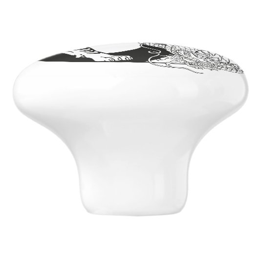 Witte tijger versus groene draak in de yin yang keramische knop (Zijkant)