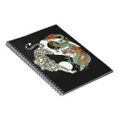 Witte tijger versus groene draak in de yin yang. notitieboek (Rechterzijde)