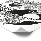 Witte tijger versus groene draak in de yin yang po poster (Hoek)