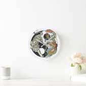 Witte tijger versus groene draak in de yin yang ronde klok (Huis)