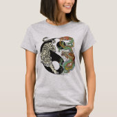 Witte tijger versus groene draak in de yin yang T- T-shirt (Voorkant)