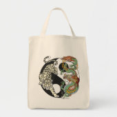 Witte tijger versus groene draak in de yin yang to tote bag (Voorkant)