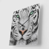 Witte tijger vierkante klok (Hoek)