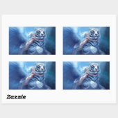 Witte tijger vliegen met Angel Rechthoekige Sticker (Vel)