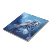 Witte tijger vliegen met Angel Tegeltje (Zijkant)