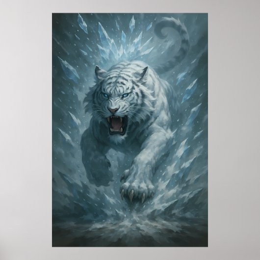 Witte Tijger – Vorstkoning IJsuitbarsting Afdaling Poster (Voorkant)