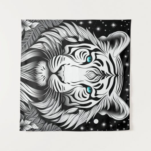 Witte tijger wandkleed (Voorkant (horizontaal))