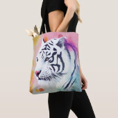 Witte Tijger Wilde Natuur Dierlijke Kleuren Kunst  Tote Bag (Dichtbij)
