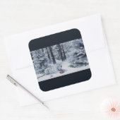 Witte Tijger Winter Woud Sticker (Envelop)