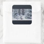 Witte Tijger Winter Woud Sticker (Tas)