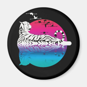 Witte Tijger Zonsondergang Magneet