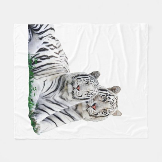 Witte tijgerdeken fleece deken (Voorkant (Horizontaal))