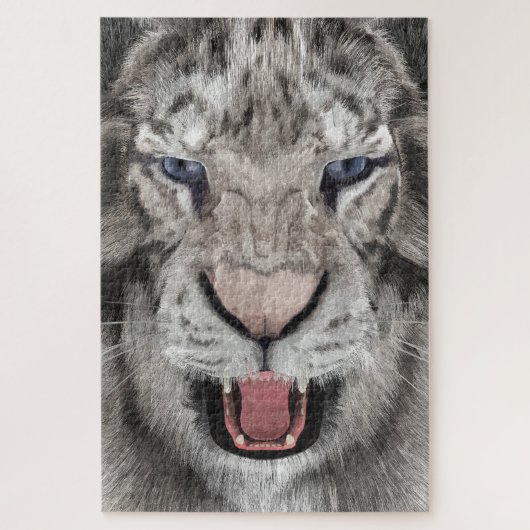 Witte Tijgerkop Natuur Esthetiek Legpuzzel (Verticaal)