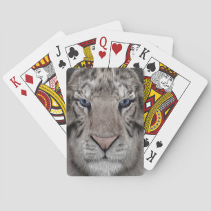 Witte Tijgerkop Wilde Dier Aesthetiek Pokerkaarten