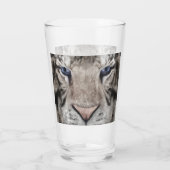 Witte Tijgerkop Wilde Schoonheid Glas (Achterkant)
