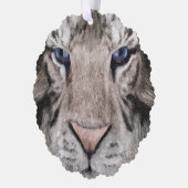 Witte Tijgerkop Wilde Schoonheid Ornament Kaart (Links)