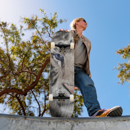 Witte Tijgerkop Wilde Schoonheid Persoonlijk Skateboard (Buiten 1)