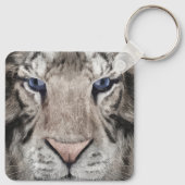 Witte Tijgerkop Wilde Schoonheid Sleutelhanger (Achterkant)