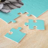 Witte tijgerkubus met Football Voetbal Legpuzzel (Zijkant)