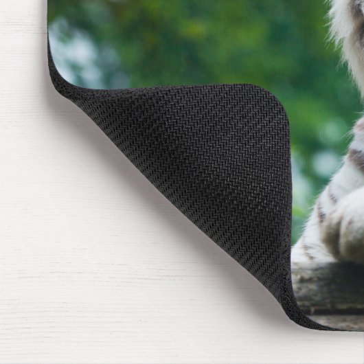 Witte tijgermousepad muismat (Hoek)