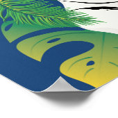 Witte tijgerportret met tropische bladeren poster (Hoek)