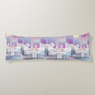 Witte Tijgers bij Pasteltafel  Lichaamskussen