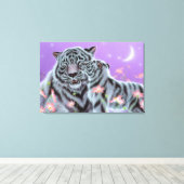 Witte tijgers canvas afdruk (Insitu (Houten vloer))