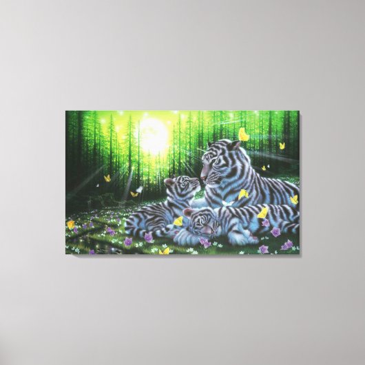 Witte tijgers canvas afdruk (Voorkant)