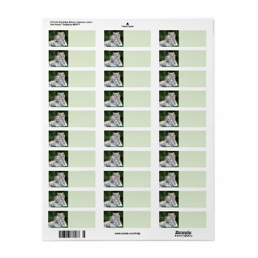 Witte tijgers etiket (Full Sheet)