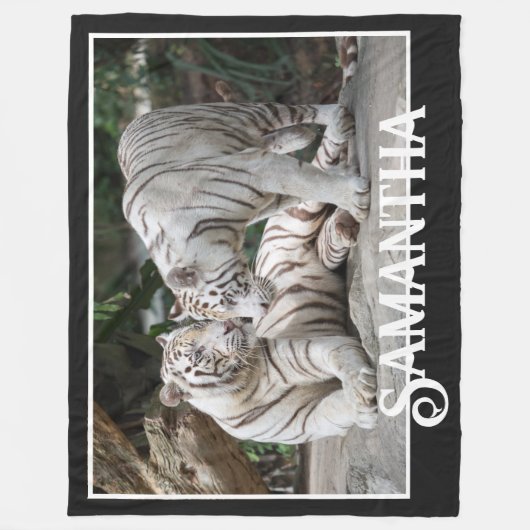 Witte tijgers fleece deken (Voorkant)