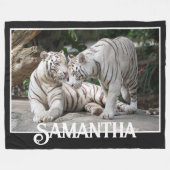 Witte tijgers fleece deken (Voorkant (Horizontaal))