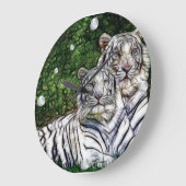 Witte Tijgers fractale wandklok (Hoek)