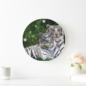Witte Tijgers fractale wandklok (Huis)