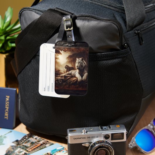 Witte tijgers in de Sundarbans Bagagelabel (Voorkant & Achterkant)