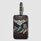 Witte tijgers in een gesneden Lijst Bagagelabel (Voorkant (verticaal))