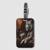 Witte tijgers in een uitgesneden bos bagagelabel (Voorkant (verticaal))