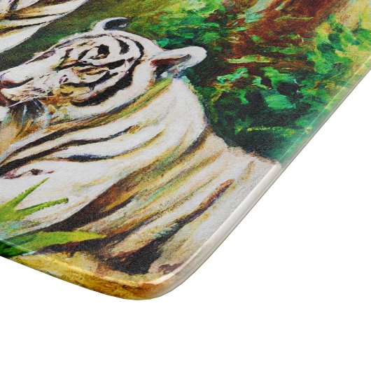 Witte tijgers in het Oerwoud. Bestel nu Snijplank (Hoek)