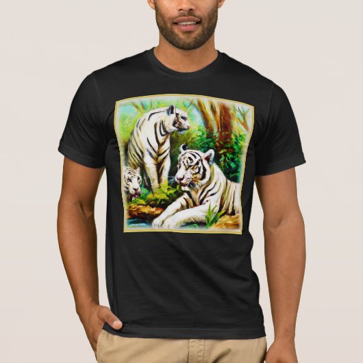 Witte tijgers in het Oerwoud. Bestel nu T-shirt (Voorkant)