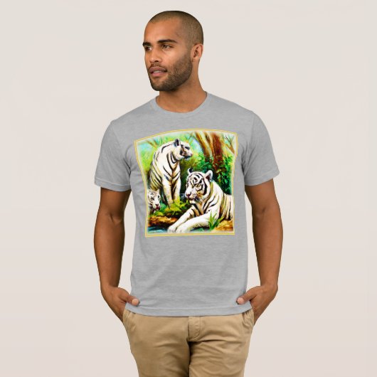 Witte tijgers in het Oerwoud. Bestel nu T-shirt (Voorkant volledig)