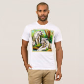 Witte tijgers in het Oerwoud. Bestel nu T-shirt (Voorkant volledig)