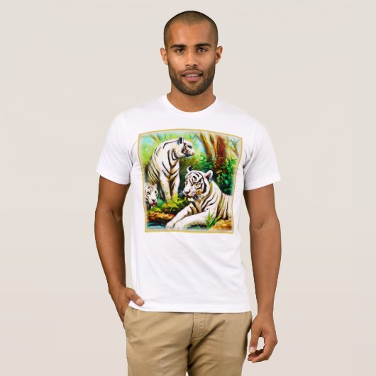 Witte tijgers in het Oerwoud. Bestel nu T-shirt (Voorkant volledig)
