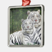 Witte tijgers metalen ornament (Links)