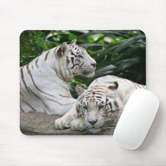 witte tijgers muismat (Met muis)