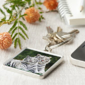 Witte tijgers sleutelhanger (Zijkant)