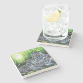 Witte tijgers stenen onderzetter (Zijkant)