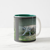 Witte tijgers tweekleurige koffiemok (Voorkant rechts)