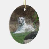 Witte tijgersiersoorten ~ bedreigde soorten keramisch ornament (Rechts)